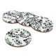 Modern Green Wood And Resin Terrazzo Round CoastersÂ In Set Of 4